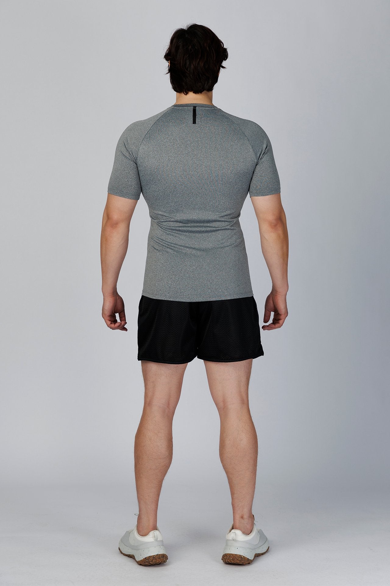 SPJ0457 - Tight Fit 4-Way Stretch Raglan Sleeve Training Tee - Heather Grey