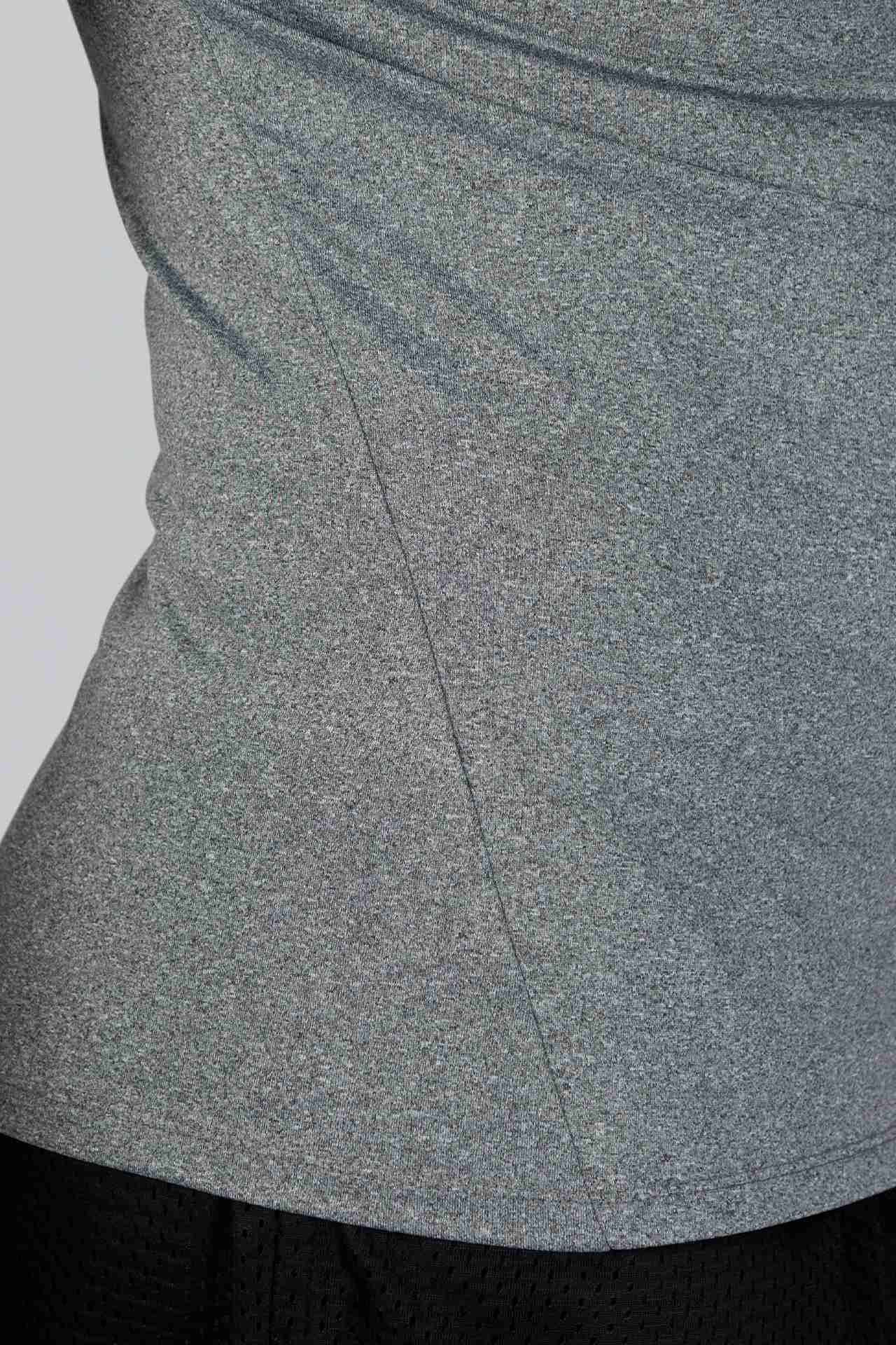 SPJ0457 - Tight Fit 4-Way Stretch Raglan Sleeve Training Tee - Heather Grey