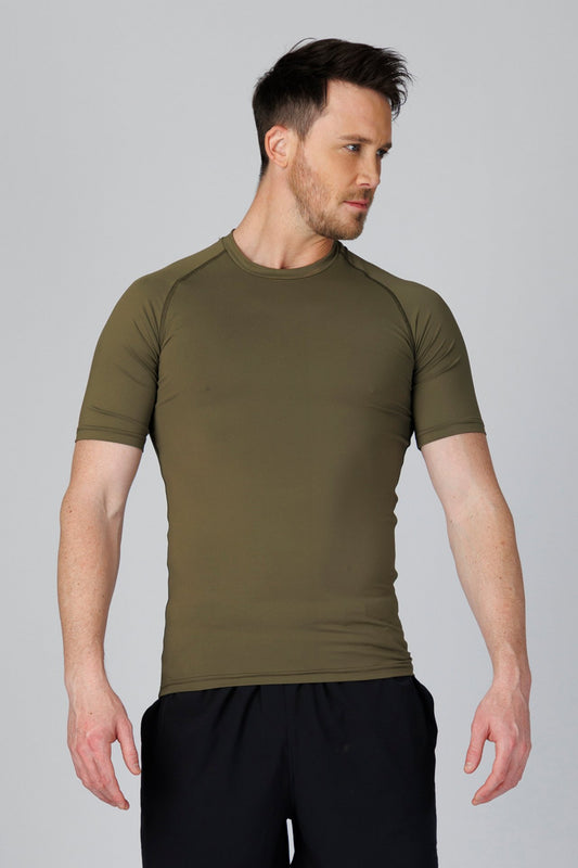 SPJ0458 - Tight Fit Ultra 4-Way Stretch Raglan Sleeve Training Tee - Army
