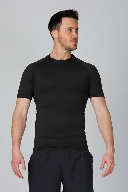 SPJ0458 - Tight Fit Ultra 4-Way Stretch Raglan Sleeve Training Tee - Black