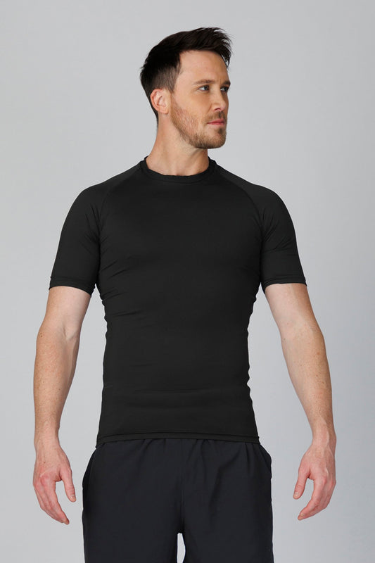 SPJ0458 - Tight Fit Ultra 4-Way Stretch Raglan Sleeve Training Tee - Black