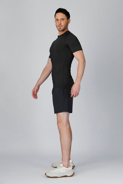 SPJ0458 - Tight Fit Ultra 4-Way Stretch Raglan Sleeve Training Tee - Black