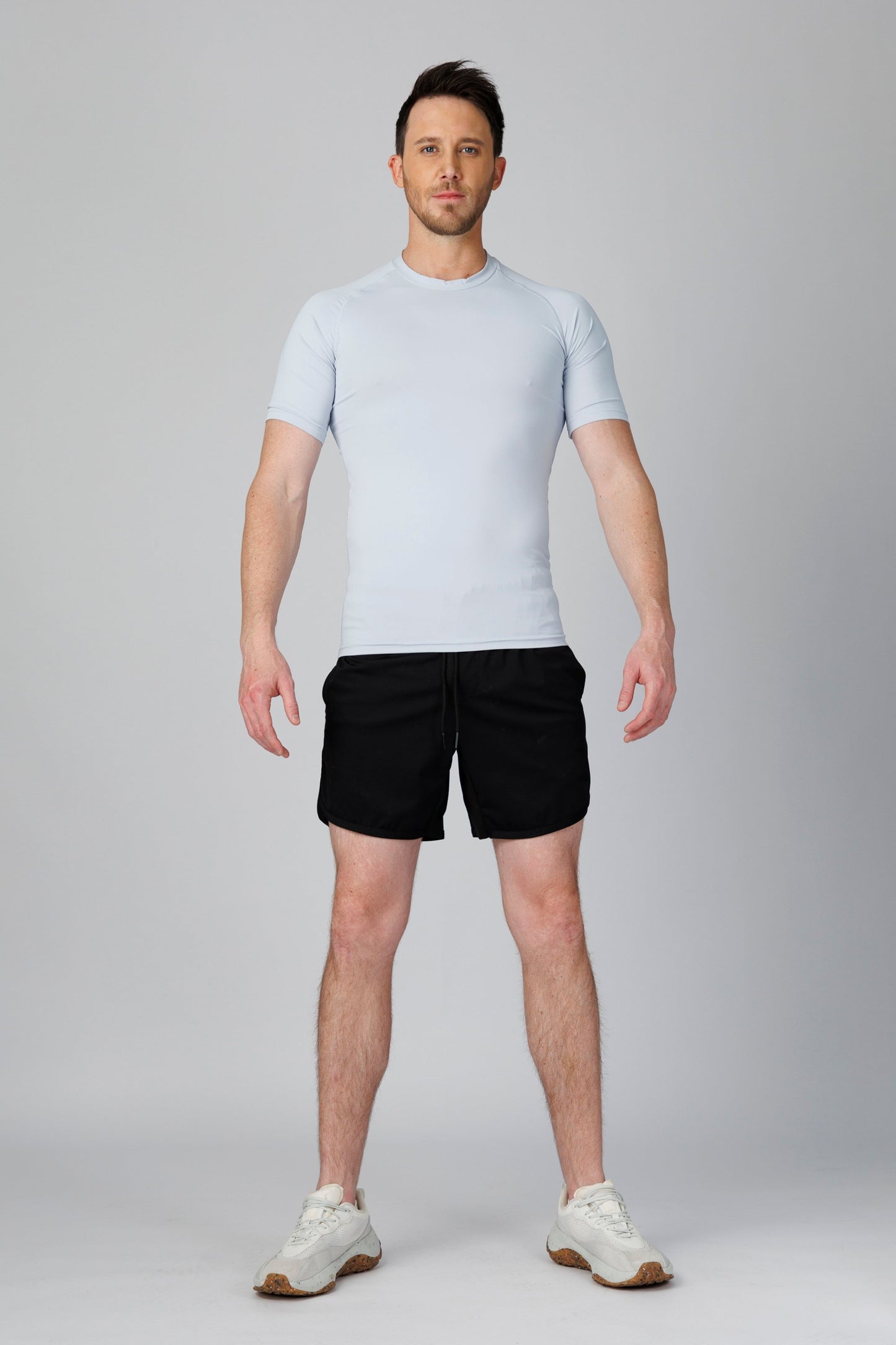 SPJ0458 - Tight Fit Ultra 4-Way Stretch Raglan Sleeve Training Tee - Light Grey
