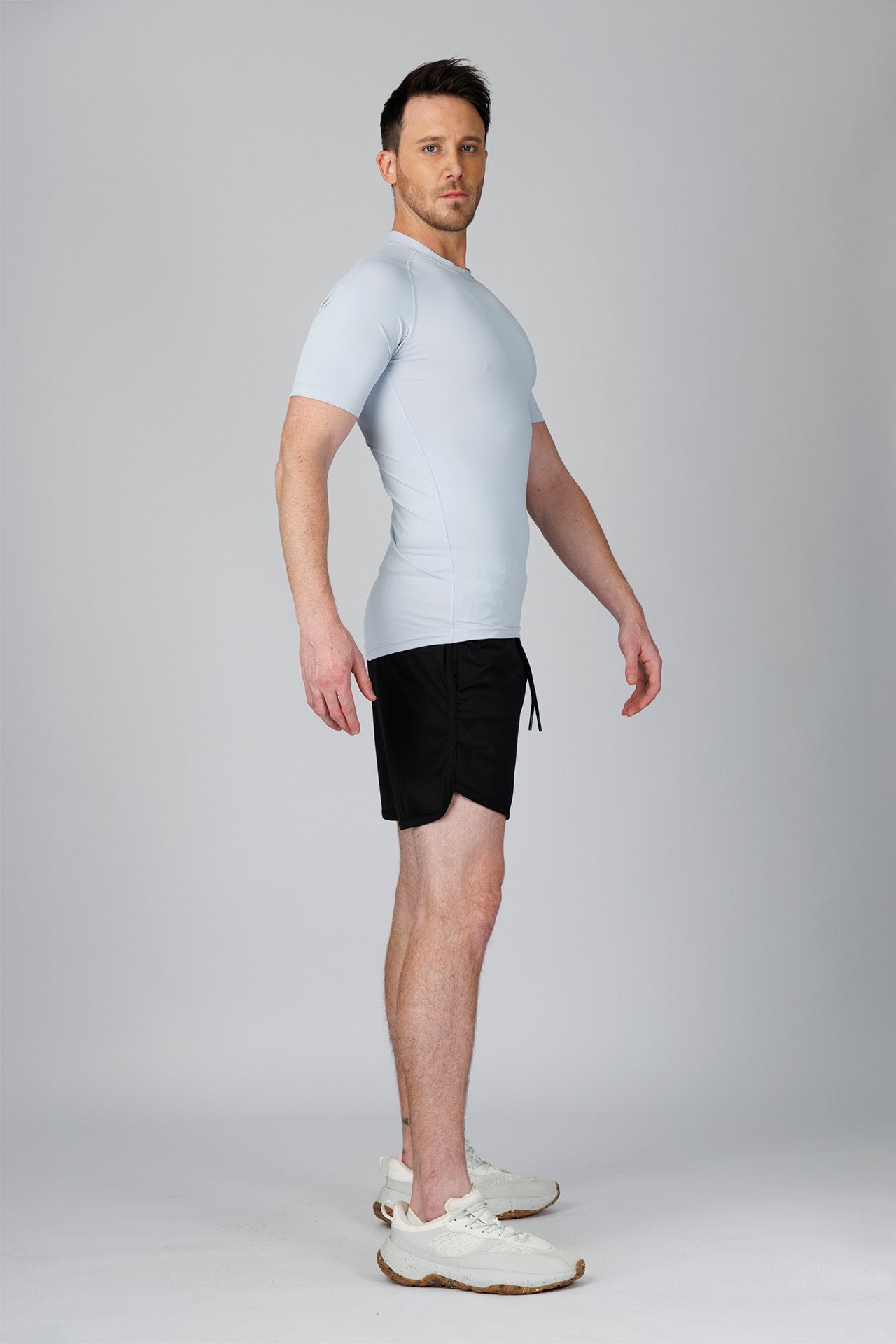 SPJ0458 - Tight Fit Ultra 4-Way Stretch Raglan Sleeve Training Tee - Light Grey