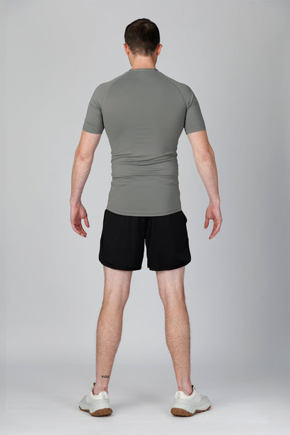 SPJ0458 - Tight Fit Ultra 4-Way Stretch Raglan Sleeve Training Tee - Mid Grey