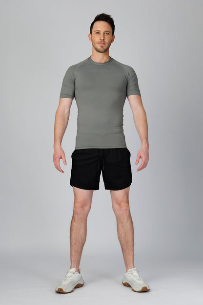 SPJ0458 - Tight Fit Ultra 4-Way Stretch Raglan Sleeve Training Tee - Mid Grey