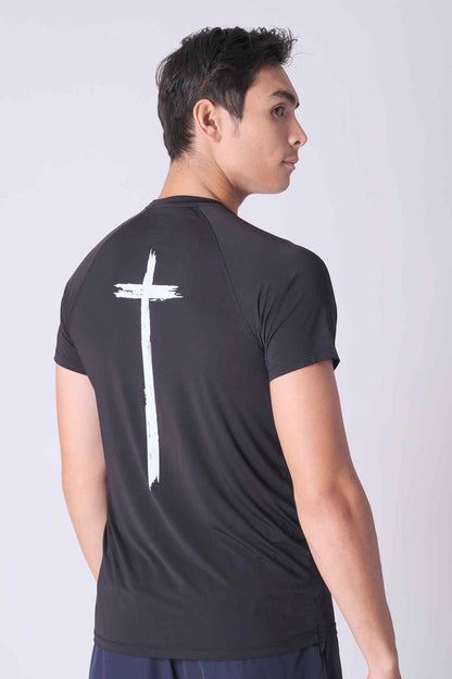 SPJ0459 - Cool Touch Stretch Nylon Mesh Training Tee - Black
