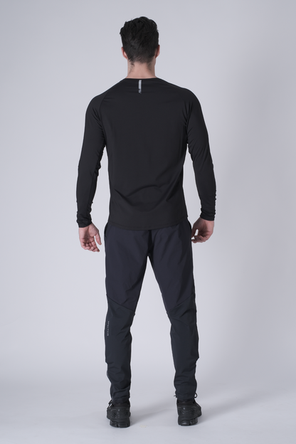 SPJ0467 - Ultra 4-Way Stretch Nylon Raglan Long Sleeve Training Tee - Black
