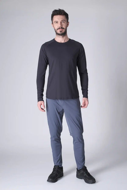 SPJ0467 - Ultra 4-Way Stretch Nylon Raglan Long Sleeve Training Tee - Navy