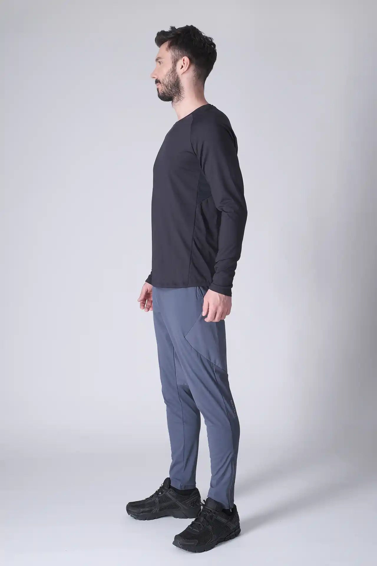 SPJ0467 - Ultra 4-Way Stretch Nylon Raglan Long Sleeve Training Tee - Navy