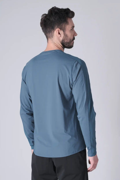 SPJ0467 - Ultra 4-Way Stretch Nylon Raglan Long Sleeve Training Tee - Slate