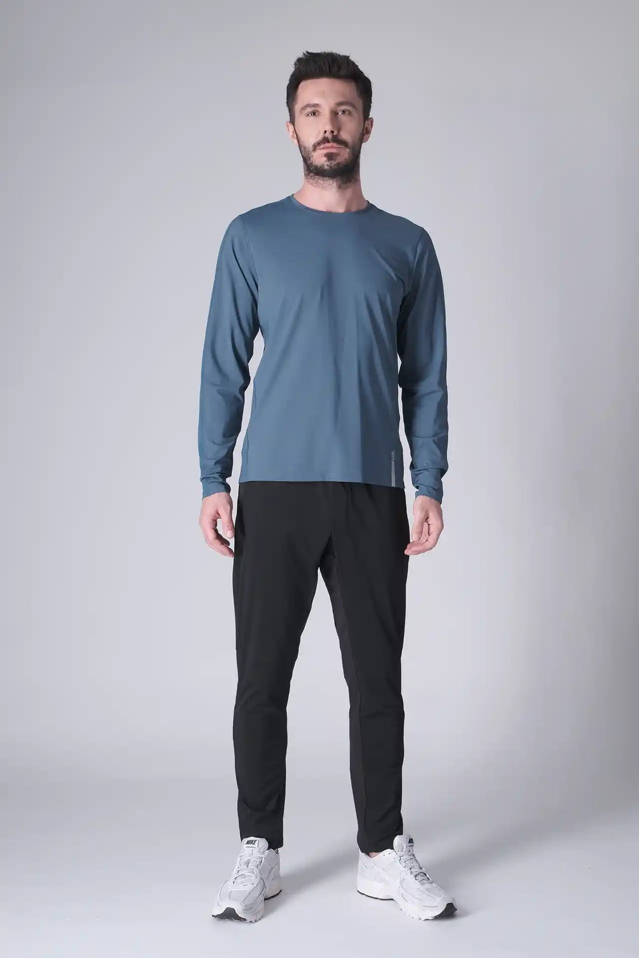 SPJ0467 - Ultra 4-Way Stretch Nylon Raglan Long Sleeve Training Tee - Slate