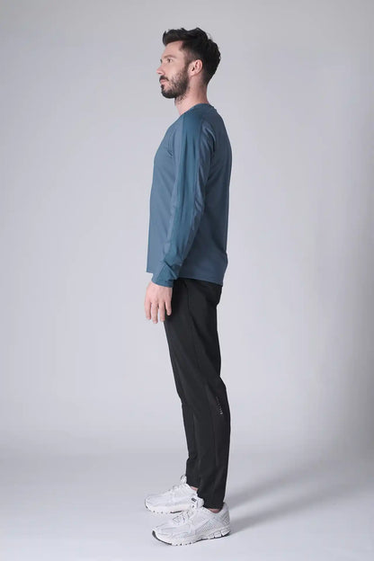 SPJ0467 - Ultra 4-Way Stretch Nylon Raglan Long Sleeve Training Tee - Slate