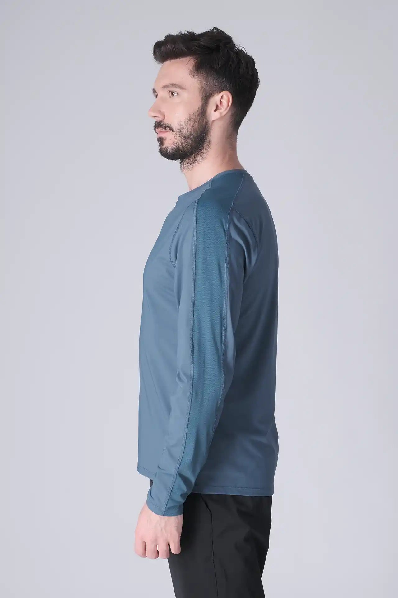 SPJ0467 - Ultra 4-Way Stretch Nylon Raglan Long Sleeve Training Tee - Slate