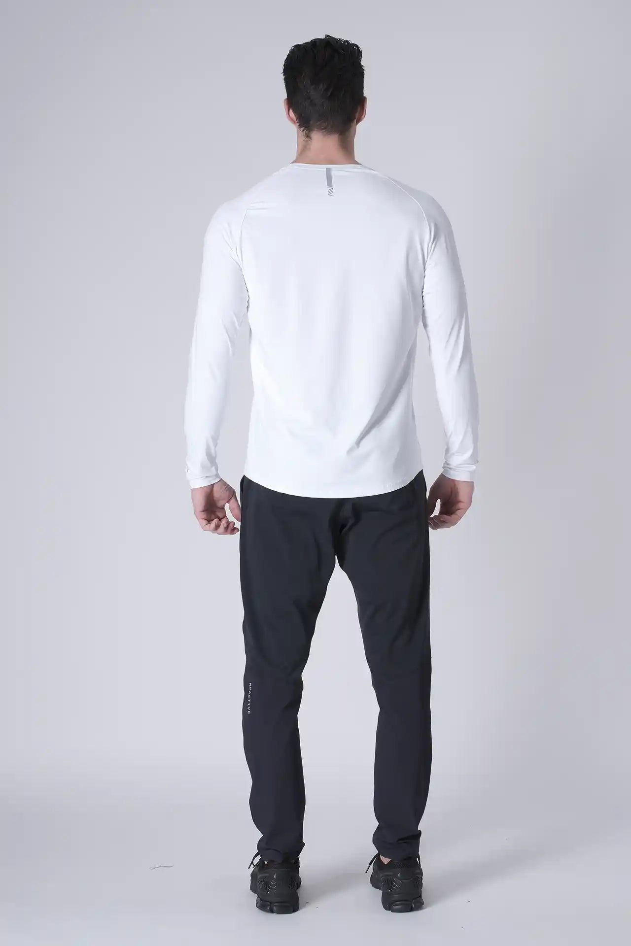 SPJ0467 - Ultra 4-Way Stretch Nylon Raglan Long Sleeve Training Tee - White