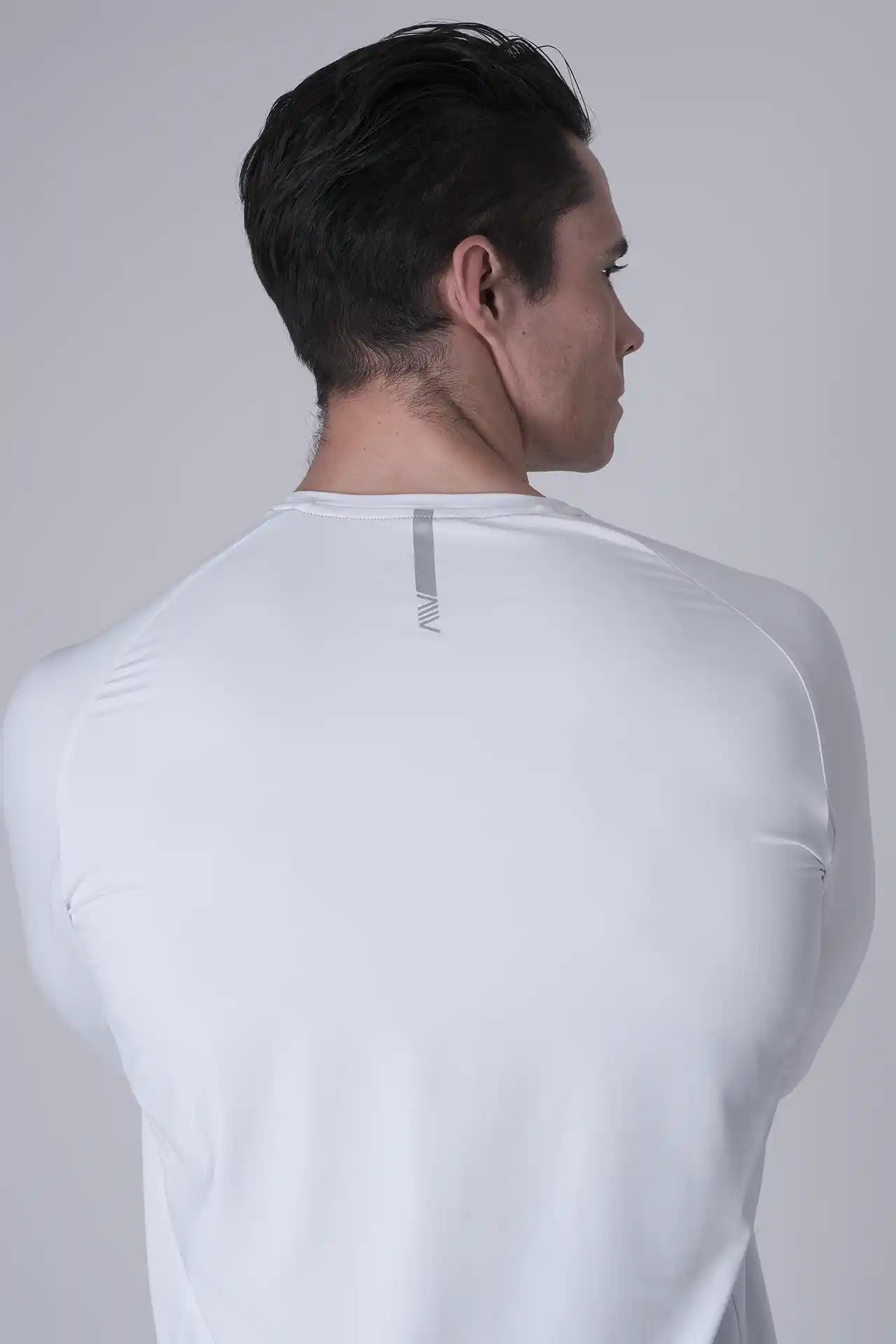 SPJ0467 - Ultra 4-Way Stretch Nylon Raglan Long Sleeve Training Tee - White