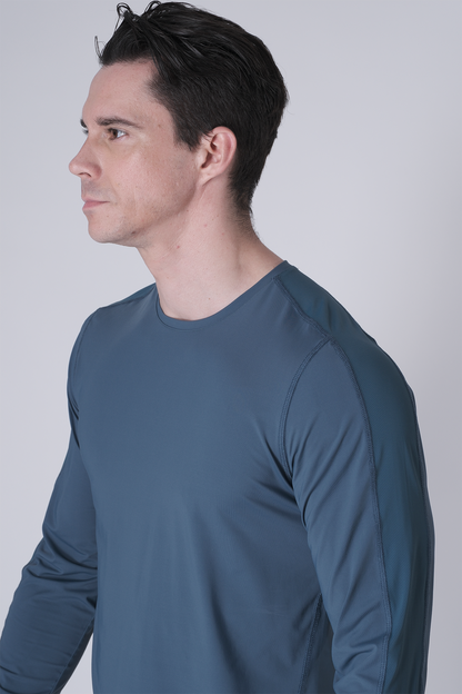 SPJ0468 - Ultra 4-Way Stretch Nylon Long Sleeve Training Tee - Ash Blue