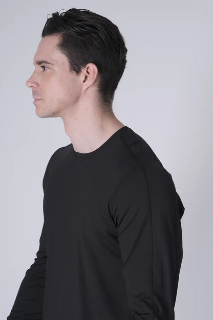 SPJ0468 - Ultra 4-Way Stretch Nylon Long Sleeve Training Tee - Black