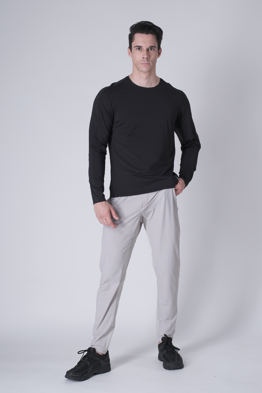SPJ0468 - Ultra 4-Way Stretch Nylon Long Sleeve Training Tee - Black