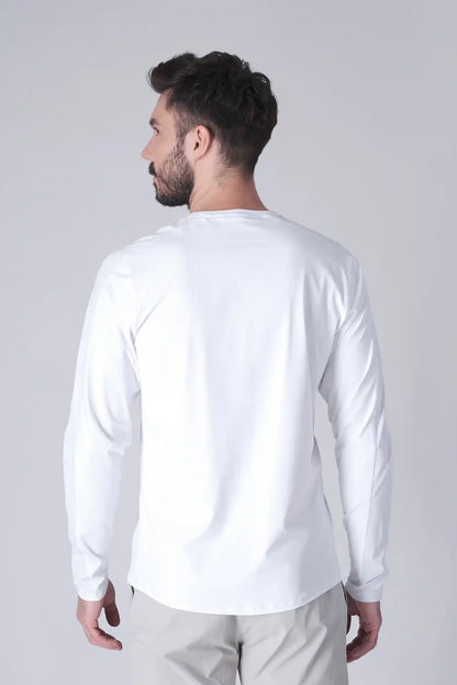 SPJ0468 - Ultra 4-Way Stretch Nylon Long Sleeve Training Tee - White