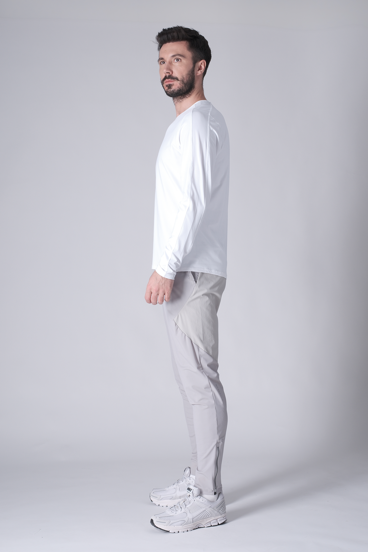 SPJ0468 - Ultra 4-Way Stretch Nylon Long Sleeve Training Tee - White