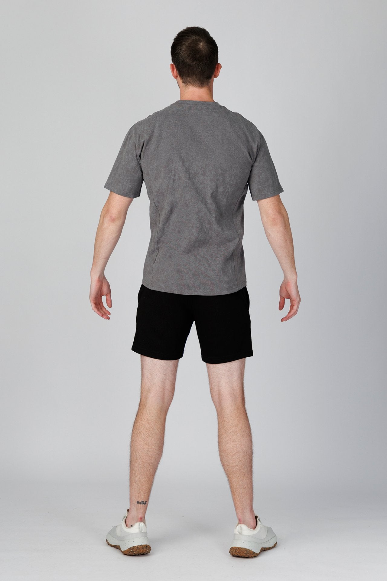 SPJ0493 - Relaxed Fit Crew Neck Cotton Training Batik Wash Tee - Washed Grey