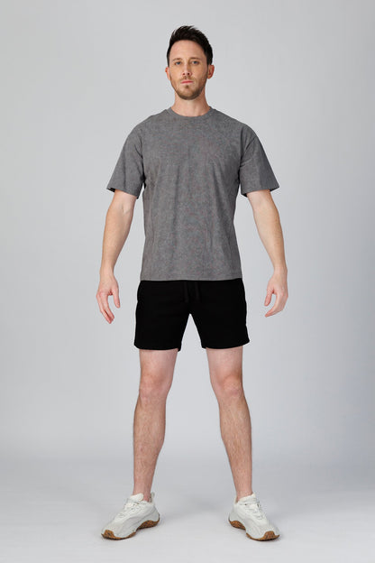 SPJ0493 - Relaxed Fit Crew Neck Cotton Training Batik Wash Tee - Washed Grey
