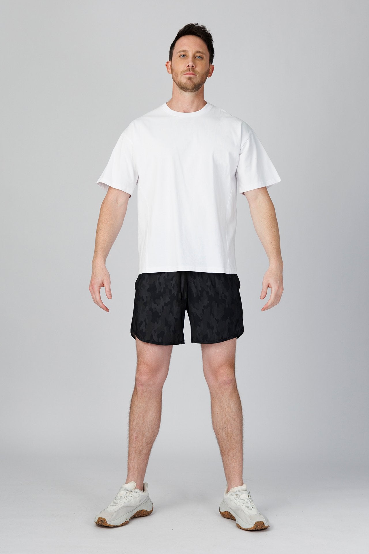 SPJ0493 - Relaxed Fit Crewneck Finest Cotton Training Tee - White