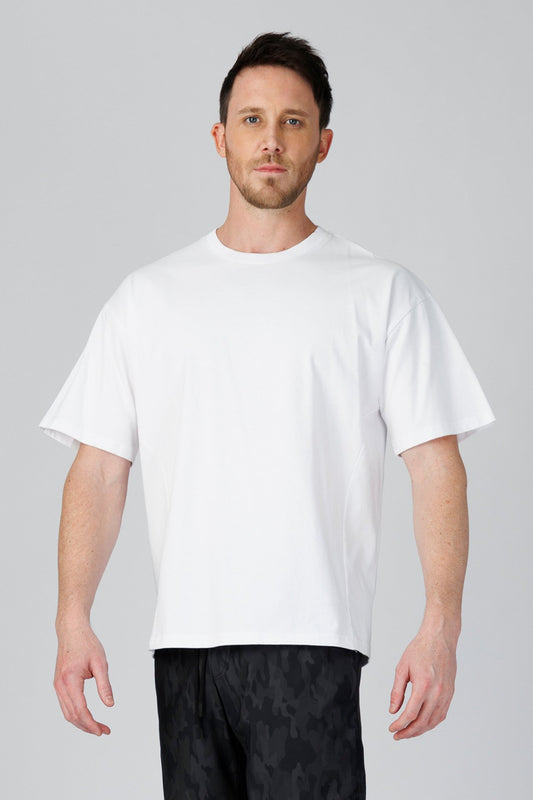 SPJ0493 - Relaxed Fit Crewneck Finest Cotton Training Tee - White