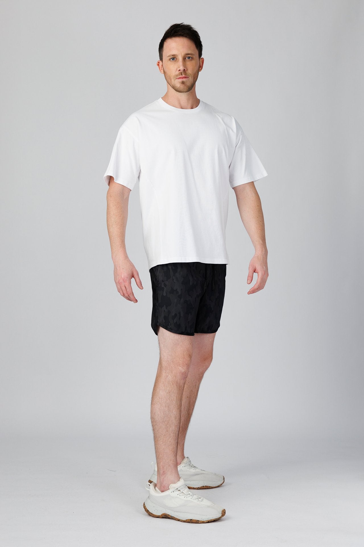 SPJ0493 - Relaxed Fit Crewneck Finest Cotton Training Tee - White