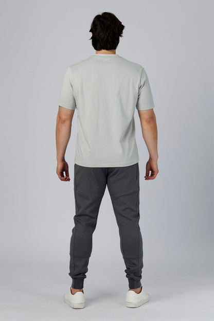 SPJ0511 - Coolmax Classic Fit Crewneck Straight-Hem Essential Cotton Tee - Light Grey