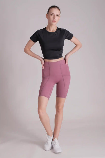 SPWJ22002 - Women's Back Mesh Training Crop Top - Black