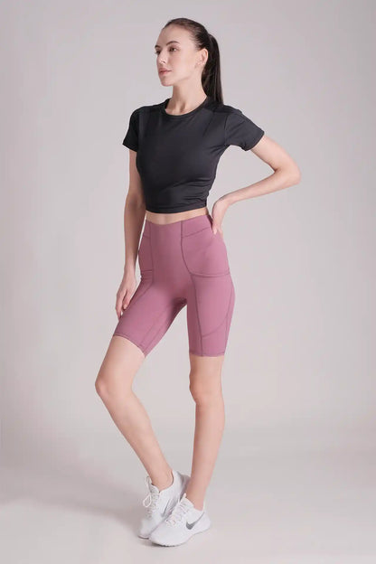 SPWJ22002 - Women's Back Mesh Training Crop Top - Black
