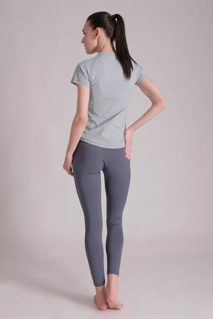 SPWJ22003 - Women's Curve Seam Hiking Short Sleeve Tee - Light Teal