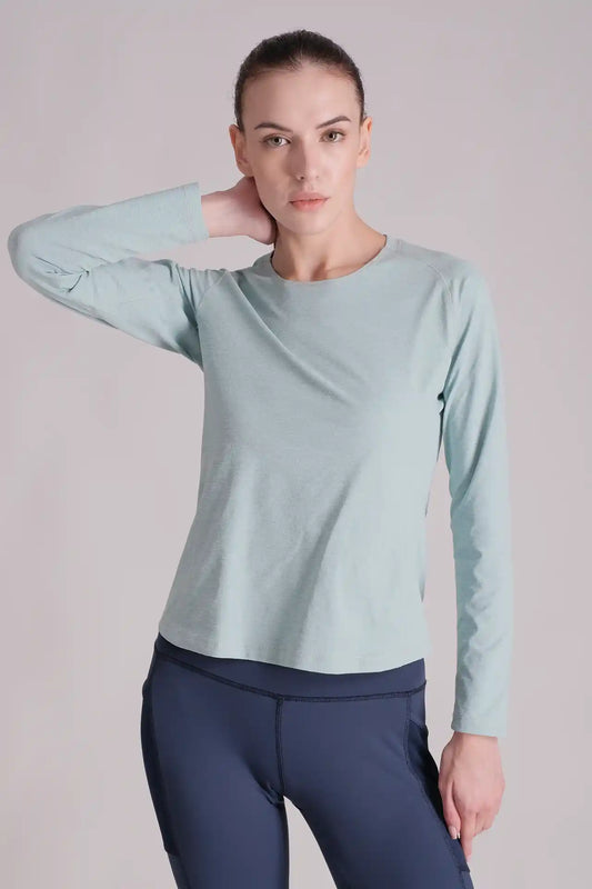 SPWJ22020 - Women's Curve Seam Hiking Long Sleeve Tee - Green