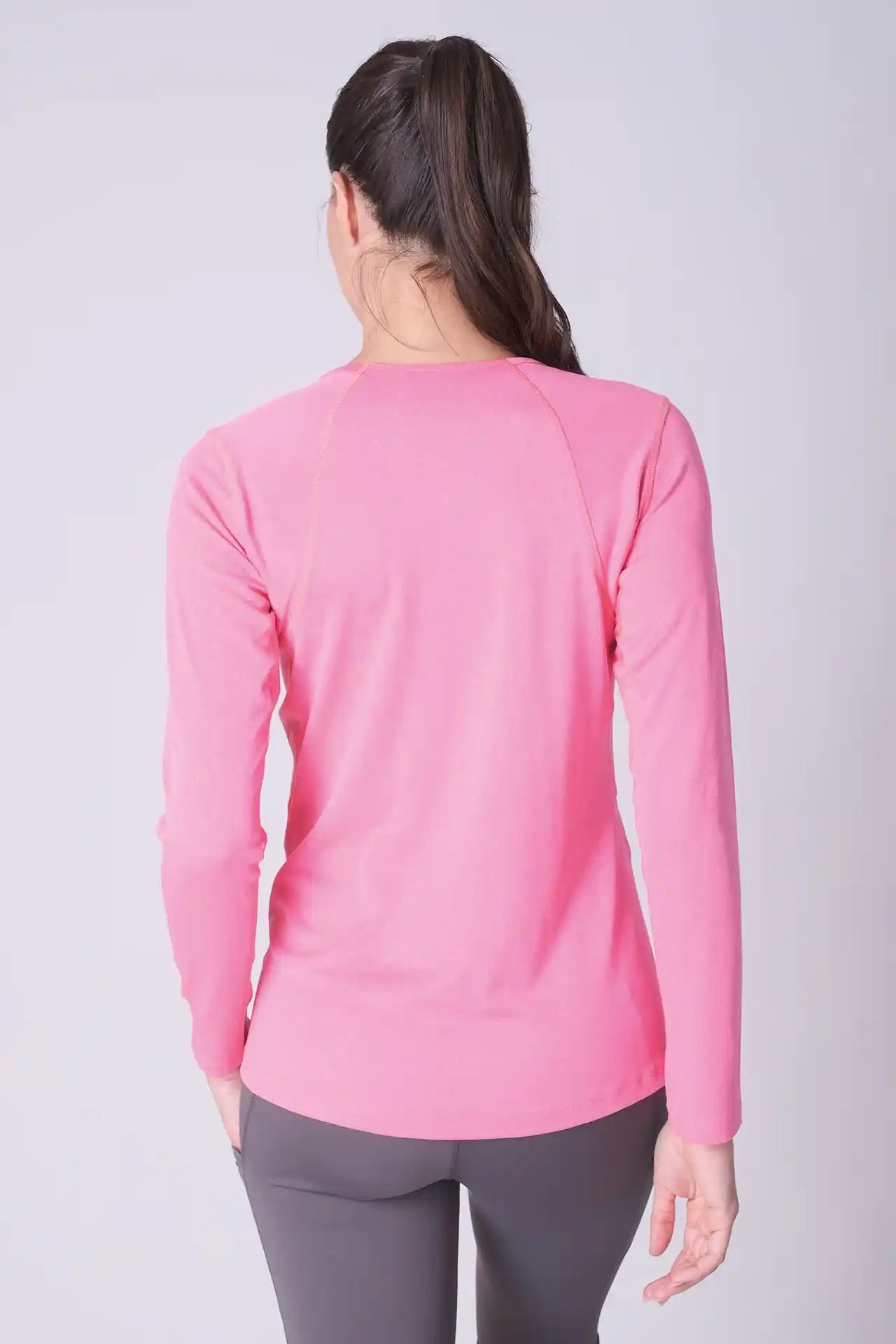 SPWJ22021 - Women's Hiking Raglan LS Tee - Sharp Pink