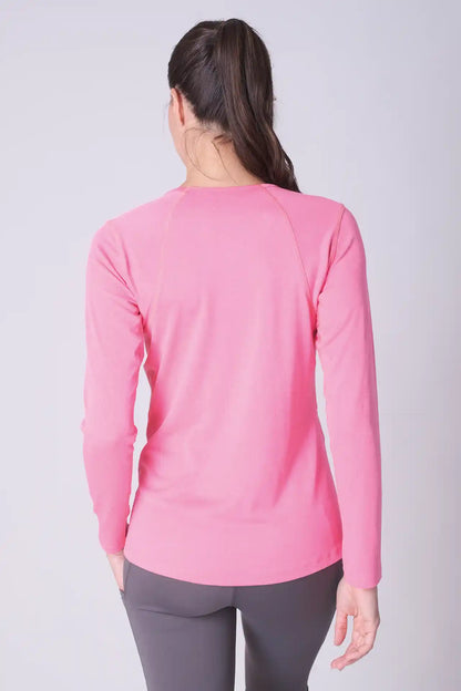 SPWJ22021 - Women's Hiking Raglan LS Tee - Sharp Pink