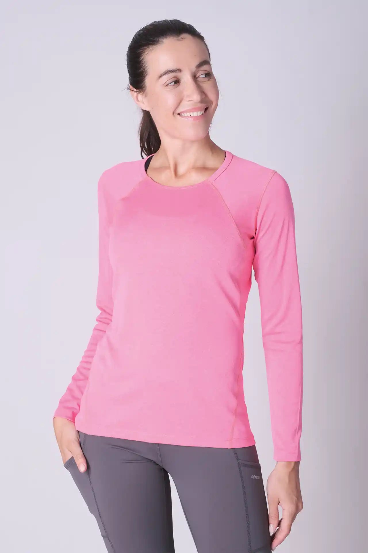 SPWJ22021 - Women's Hiking Raglan LS Tee - Sharp Pink