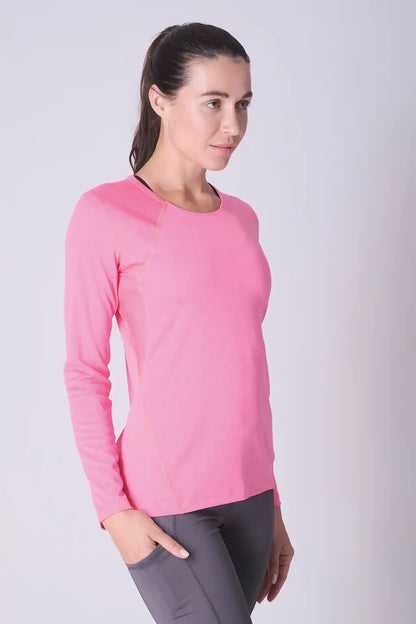 SPWJ22021 - Women's Hiking Raglan LS Tee - Sharp Pink