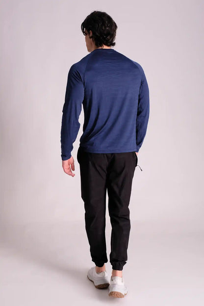 SPJ22023 - Breathable Jacquard Long Sleeve Training Tee - Navy Camo