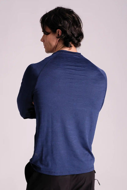 SPJ22023 - Breathable Jacquard Long Sleeve Training Tee - Navy Camo