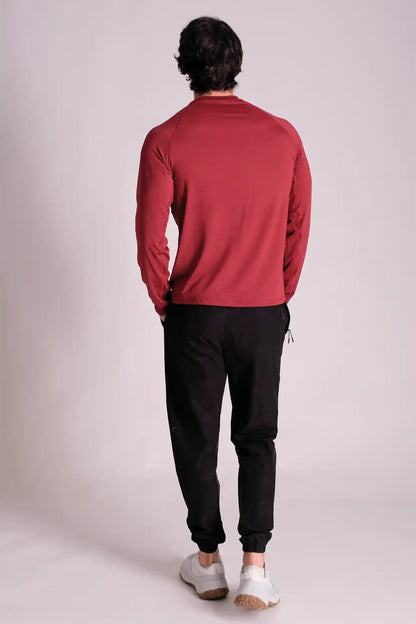 SPJ22023 - Breathable Mesh Under-Arm Long Sleeve Active Tee - Red