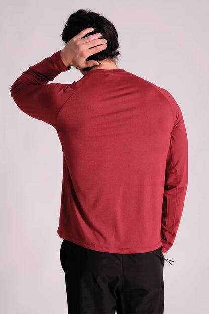 SPJ22023 - Breathable Mesh Under-Arm Long Sleeve Active Tee - Red