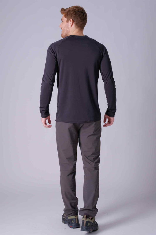 SPJ23009 - UPF 50+ Moisture Wicking Long Sleeve Hiking Tee - Black