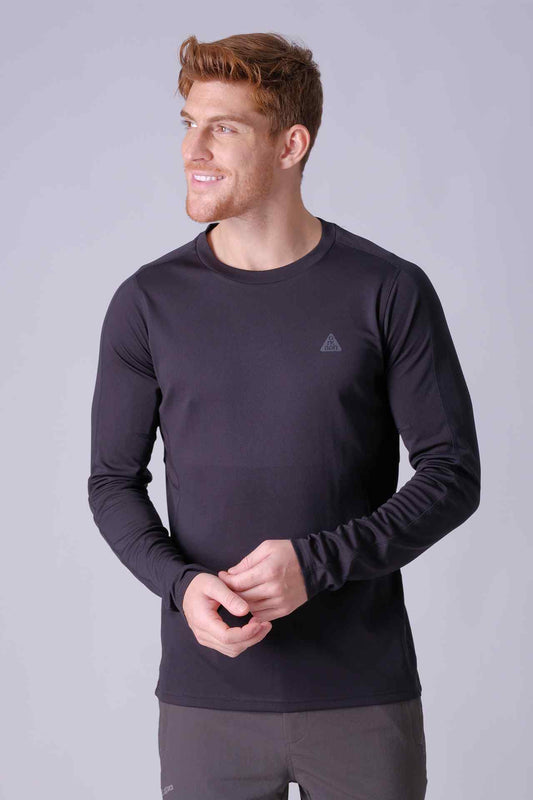 SPJ23009 - UPF 50+ Moisture Wicking Long Sleeve Hiking Tee - Black