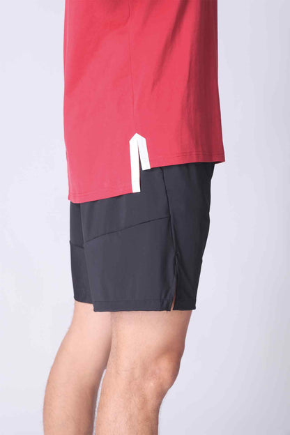 SPK0025 - Ultra Soft Stretch Cotton Gym Hooded Tank - Red