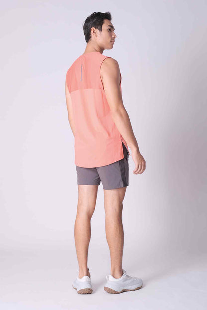 SPK0059 - Quick-Dry Reflective Shoulder Tape Running Tank - Orange