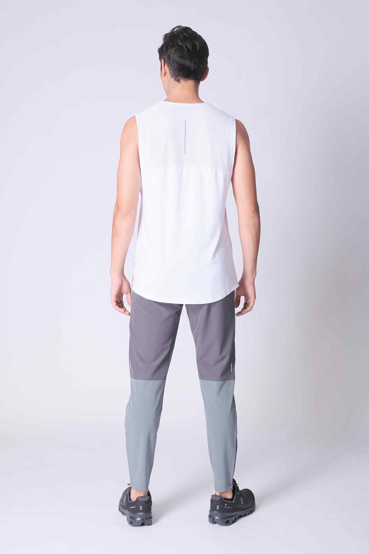 SPK0059 - Quick-Dry Reflective Shoulder Tape Running Tank - White