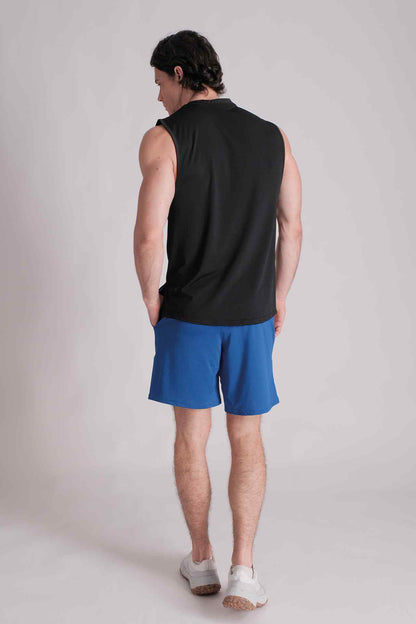 SPK0060 - Breathable Back Mesh Running Tank Top - Black