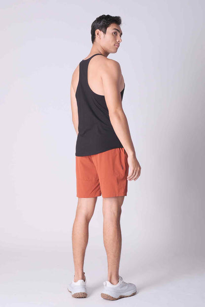 SPK0112 - Stretch Cotton React Gym Stringer Vest - Black